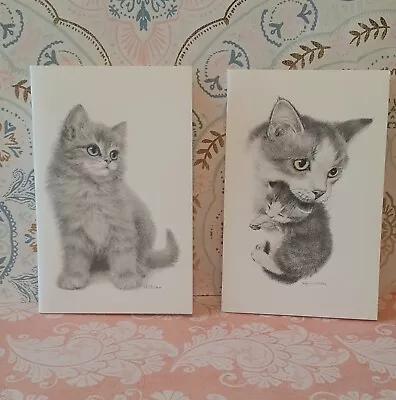 Cat Kitten Note Cards  Virginia Miller 6 Blank Cards With Envelopes 3.5 X5.5  • $6