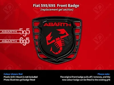 Fiat 500 Abarth 595 695 Turismo Competizione Red Front Grill Badge • £9.95