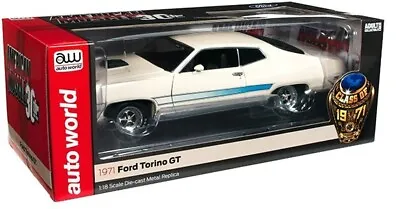 AutoWorld 1:18 1971 Ford Torino GT Diecast Model Car Wimbledon White AMM1256 • $76.95