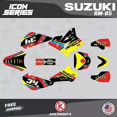 Graphics Decal Kit For Suzuki RM85 (2001-2023) RM 85  Icon Series - Red • $54.99