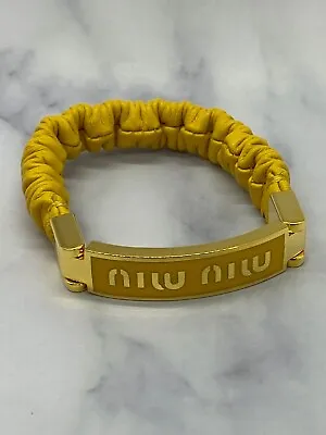 Auth MIU MIU Yellow Nappa Leather Bracelet - Pre Owned / KD3198 • $125.99