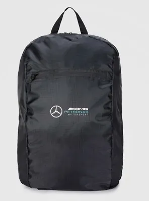 BNWT F1 AMG Petronas Mercedes Benz Replica Packable Backpack Black Size OSFA • £20