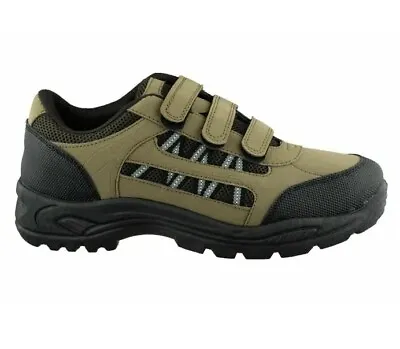 Mens Walking Hiking Shoes Touch Fastening Ankle High Lightweight Trainers Size • £24.95