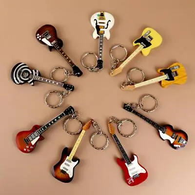 Stick Miniature Keychain Pendant Gift Wooden Guitar Electric Bass Wood Drum  • $19.39