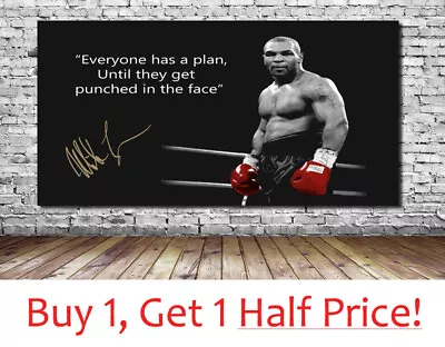 MIKE TYSON FAMOUS QUOTE - CANVAS ART PRINT PICTURE -  FRAMED  *Ready To Hang* • £119.99