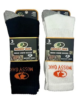 Mossy Oak Men's 3 Pack Cushion Comfort Crew Socks Sizes 6-12.5 • $12.99