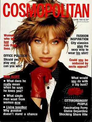 Cosmopolitan Australia Magazine - June 1988 - Renee Simonsen + Gerard Depardieu • $50