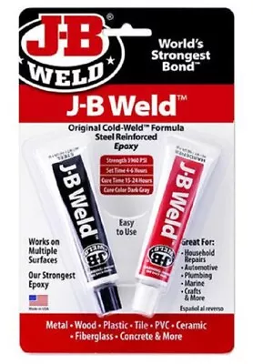 JB Weld Twin Tube Original Cold Weld Two-Part Epoxy Strong Bond JB Weld 8265AUS • $26.50