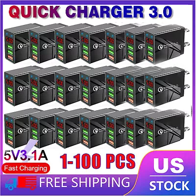 3 Port QC 3.0 USB Wall Fast Charger Quick Hub Power Charge Adapter US Plug Lot  • $183.39