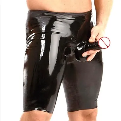 £12.22 • Buy Mens Sexy Slim PU-Tight-Shorts Shiny Stretchy Clubwear Performance Pants