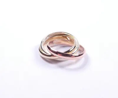 Russian Wedding Ring 9 Carat Gold Yellow White Pink Size F • £250.80