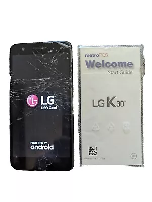 LG K30 LM-X410MK Cellphone (Black 32GB) Metro PCS CRACKED GLASS. Unlocked • $15