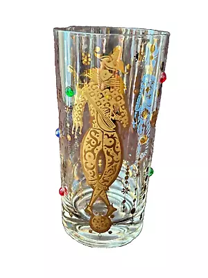 Set Of Two (2) Vintage Culver Mardi Gras Jester Jeweled Highball Glasses Tumbler • $89