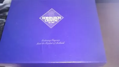 BOXED SET OF 4 EDINBURGH CRYSTAL CHAMPAGNE FLUTE Wine GLASS FOOTED • £19.99