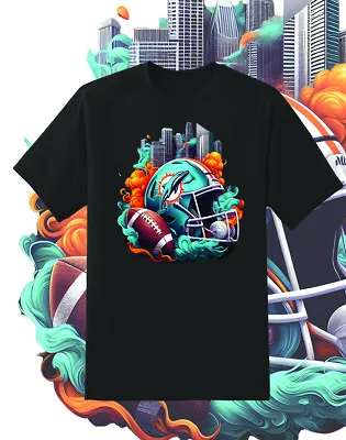 Miami Dolphins Smoke Helmet Shirt  Sizes!! Youth-6XL • $29.99