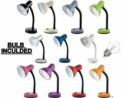 Desk Lamp Flexi Neck Table Desk Reading Lamp With Bulb Home Office Study Light • £12.95