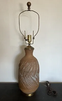1970s Marcello Fantoni Table Lamp - Italian Art Pottery 30  Tall • $350
