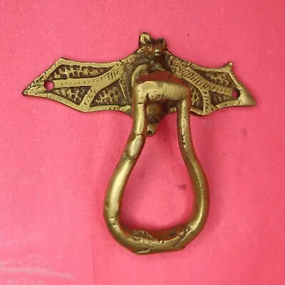 Vintage Antique Style Bat Shape Door Knocker Handcrafted Brass Door Bell Gift • $23.27