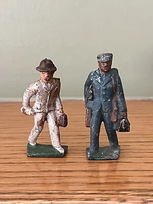 Vintage Miniature Lead / Metal Porter & Businessman - Railroad Figures • $9.99