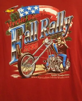 £9.73 • Buy Myrle Beach Bike Week Fall Rally 2006 Red XL T-Shirt  100% Cotton Gildan
