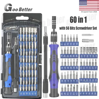 60 In 1 With 56 Bits Screwdriver Set For Phone Game Console PC Repair Tool Kit • $14.12