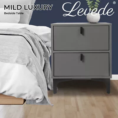 Levede 1XBedside Tables Side End Table Bedroom Nightstand Storage Drawer Cabinet • $66.99