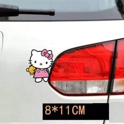 Cute Hello Kitty Leaning Decal Car Sticker - 1pc • $5.25