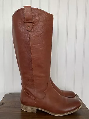 Vintage Frye & Co 15” Tall Riding Pull N Boots Cognac Brown Leather Sz 7 Western • $59