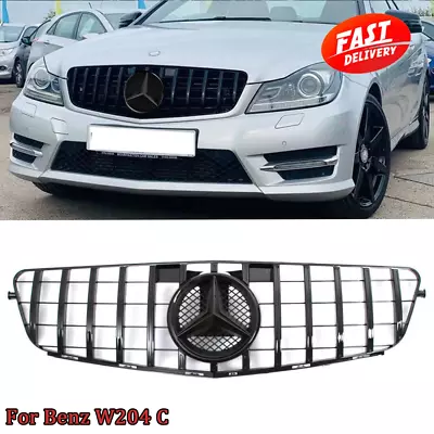Black GTR Grille Grill For Mercedes Benz W204 C-Class C300 C180 C250 2008-2014 • $66.16