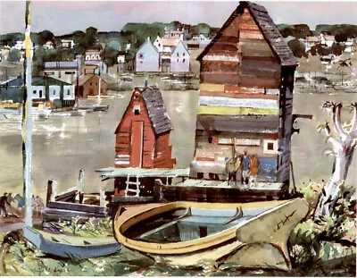 LARGE Millard Owen Sheets - Picturesque Lobster Cove - Print 24  X 30  - BBB • $34.99