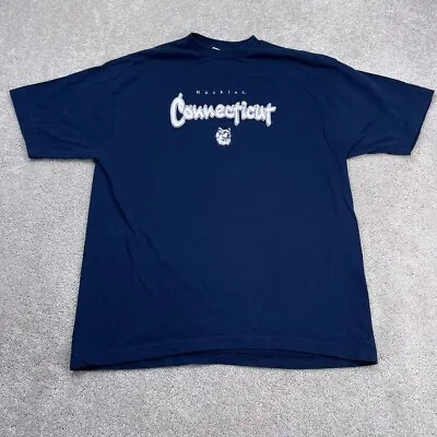 $12.48 • Buy VINTAGE UConn Huskies Shirt Mens XL Blue Embroidered Logo Connecticut Crewneck