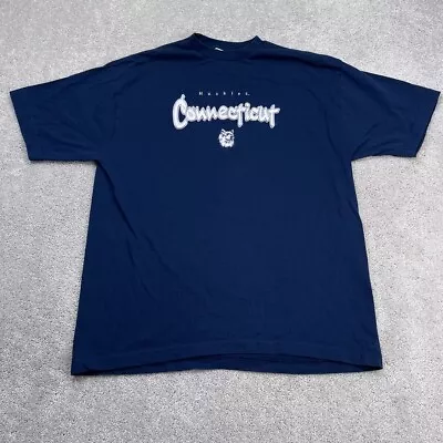 $12.48 • Buy VINTAGE UConn Huskies Shirt Mens XL Blue Embroidered Logo Connecticut Crewneck
