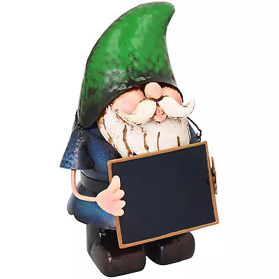 Primus Metal Garden Gnome With Chalkboard Hand Painted Ornament Quirky Gift Idea • £24.99