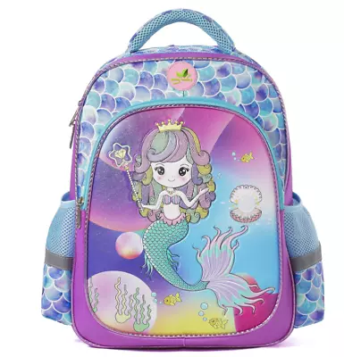 Girls Mermaid Glitter Backpack School Daypack Rucksack 16x11x7  Reflective Panel • $24.90