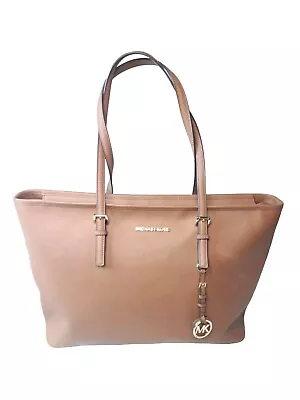 Michael Kors Jet Set Travel Medium Top-Zip Tote Bag Luggage Brown • $119