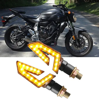 2x Motorcycle LED Turn Signal Amber Lights For Yamaha FZ07 FZ09 FZ10 MT07 MT09 • $13.04