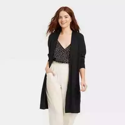 Women's Long Layering Duster Cardigan  A New Day Black S • $6.37