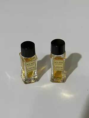 Vintage Lanvin My Sin Extract Lot Of 2 Sample Sz  Parfum 1960’s Vintage READ Des • $39.99