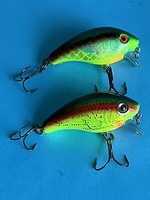 (2) Vintage Tom Mann’s Baby 1- Minus Crankbait Fishing Lures🍒🍒 • $29.99