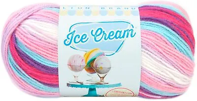 3 Pack Lion Brand Ice Cream Yarn-Raspberry Ripple 923-216 • £19.02