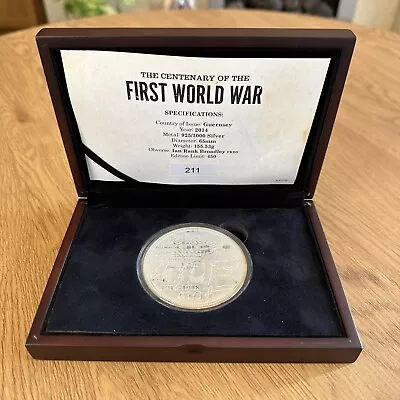 5 Oz 2014 Guernsey £10 Centenary First World War .925 Silver Coin • £121