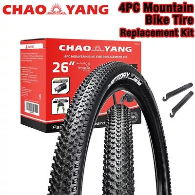 Chao YANG 4PCS 26  Mountain Bike Tire Replacement Kit Dual Compound 2C-MTB Tires • $31.99