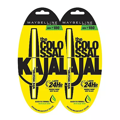 Maybelline New York Colossal Kajal Black 0.35g (Pack Of 2) Free Shipping • $15.48