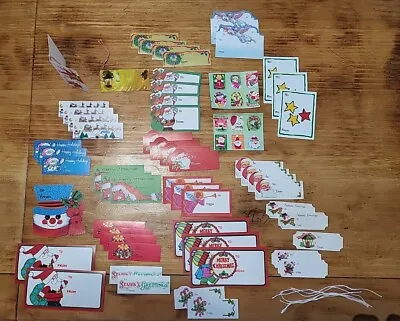 $7.99 • Buy Lot Of 55 Vintage Christmas Holiday Gift Tags 48 Seals Some Die Cut