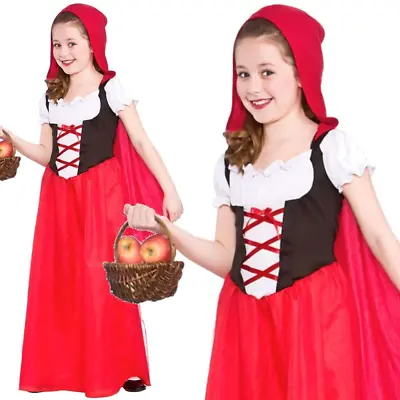 Kids Little Red Riding Hood Girls Fairytale Fancy Dress Costume Book Day New • £11.99