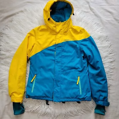 O’Neill Escape Series Ski Jacket Big Girl Size 12 Regular Waterproof Yellow Blue • $39.99