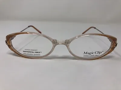 Magic Clip Eyeglasses Frame M 336 BRN 52-16-135 Brown/Clear Full Rim TQ55 • $24.67