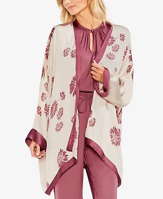 $240 Vince Camuto Women'S Ivory Pink Open Front Floral Casual Cardigan Size Xxs • $29.18