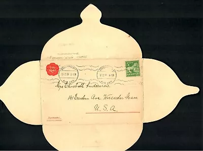 E44 Sweden Fold Out 1930s Signed Margit Broberg God Fuloch Gott Nytt Ar • $9.99