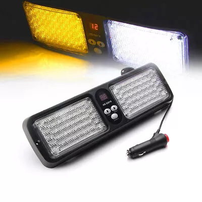 LED Sunshield Visor Strobe Lights Emergency Beacon 12 Flash Pattern Amber White • $18.45